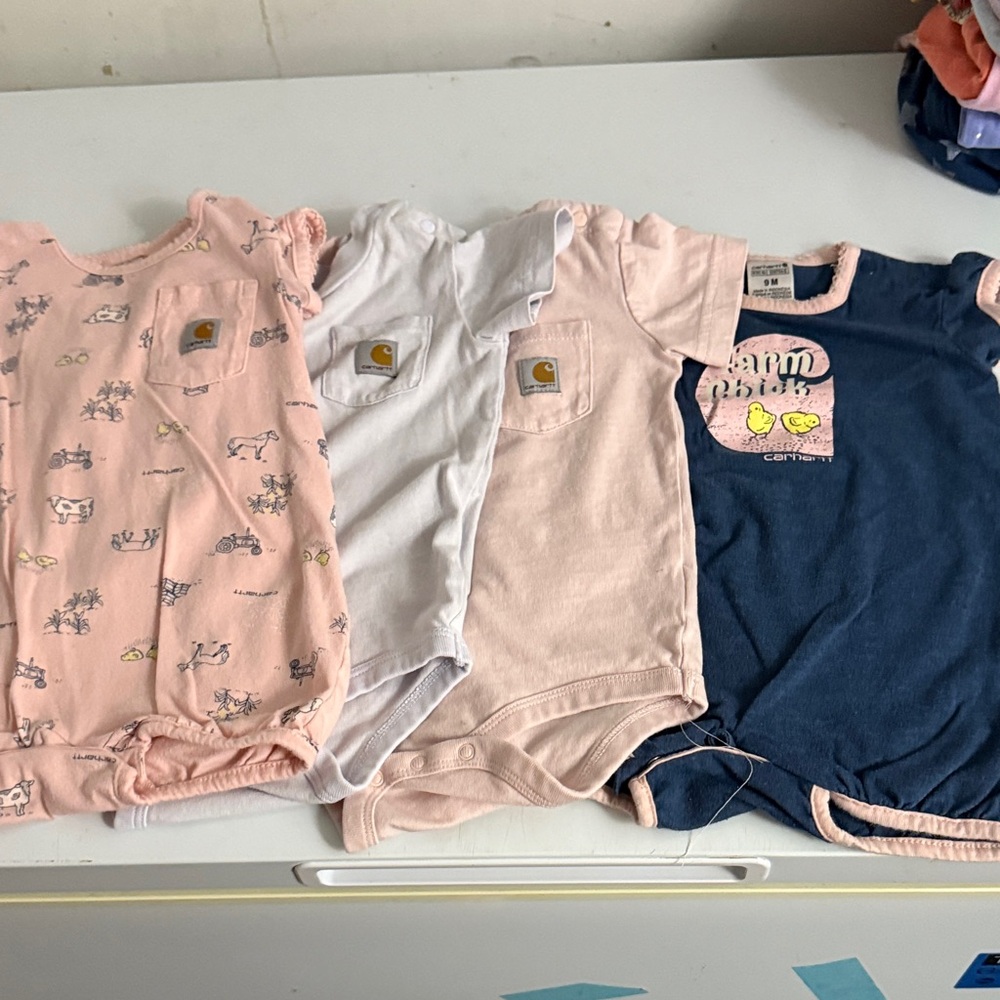 Carhartt Infant Bodysuit Collection in Pink, White, and Navy